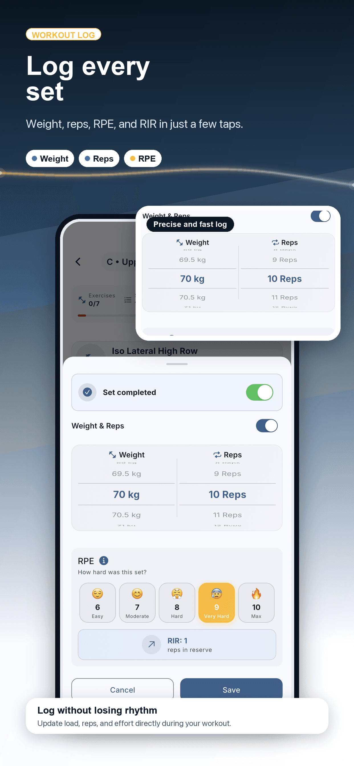 Log every set as you train