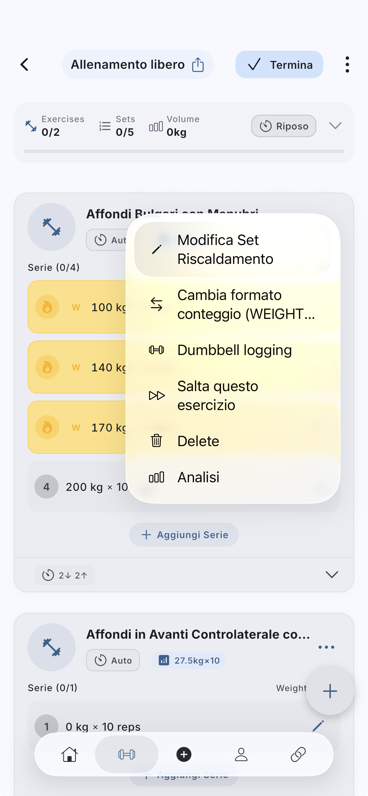 Modifica dei set di riscaldamento generati
